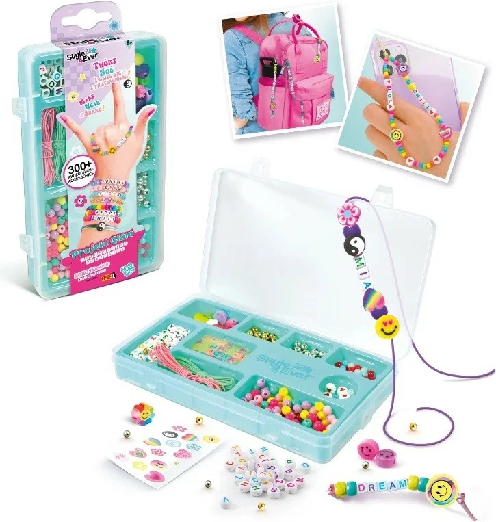 Set za ustvarjanje prijateljskih zapestnic Epee Project Glam EP60469, več kot 300 dodatkov, za deklice od 6+, večbarven