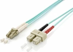 Optični patch kabel LC/SC Equip OM3 1 m, turkizen