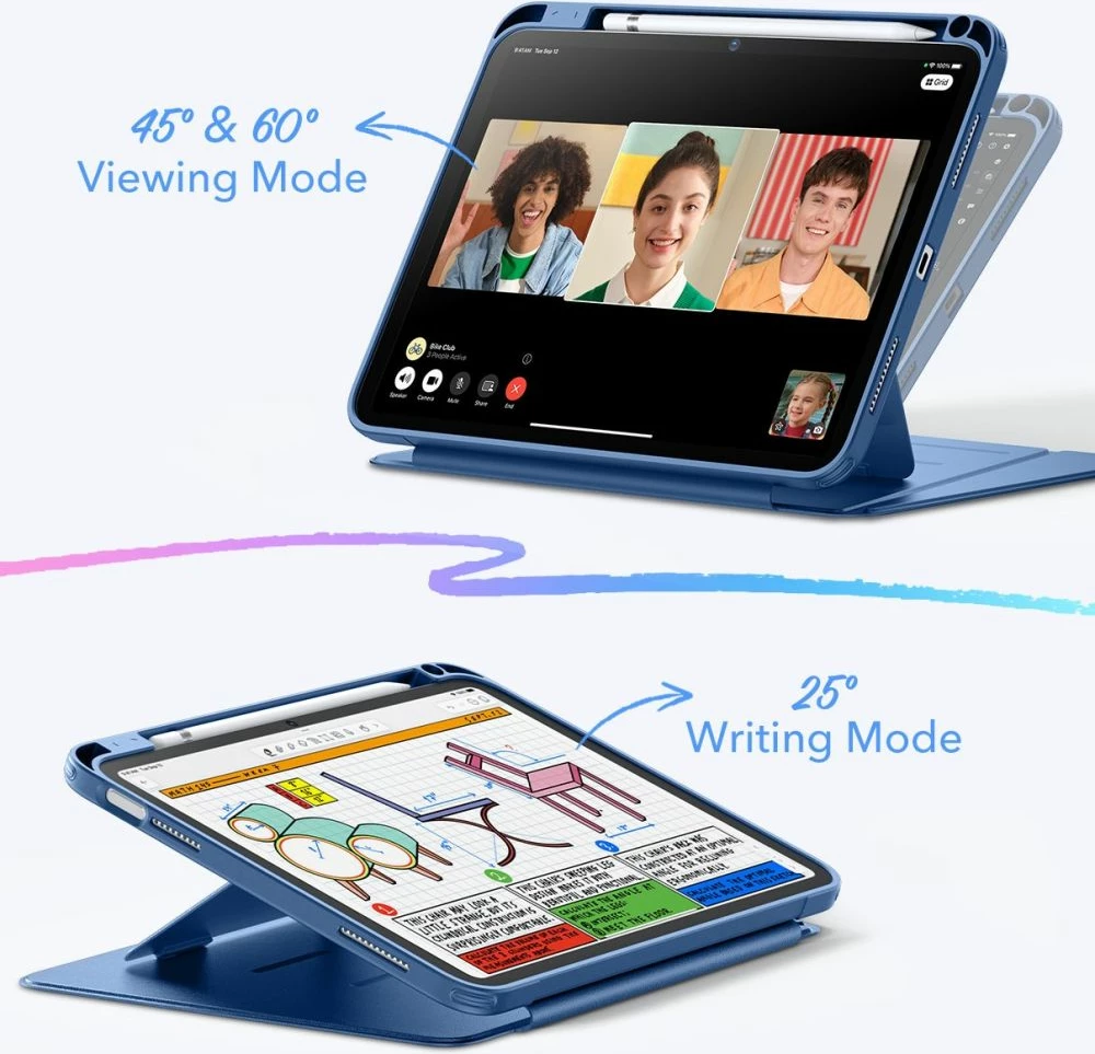 Ovitek Flip Hybrid ESR za iPad 10,9" (2022) / iPad 11" (2024), moder