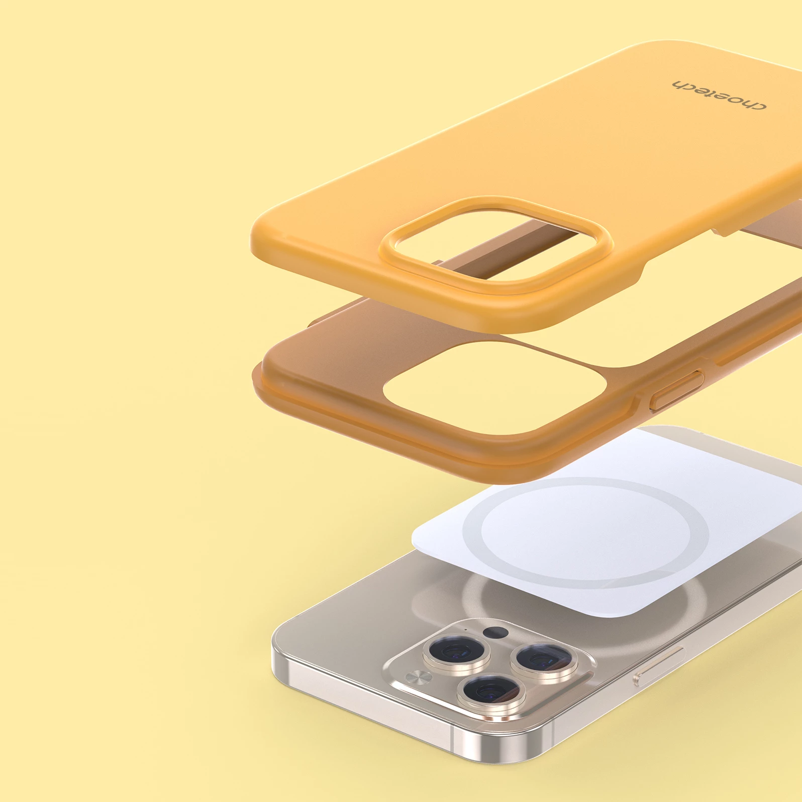 Ovitek za iPhone 13 Pro, Made For MagSafe, Choetech PC0113-MFM-YE, oranžen