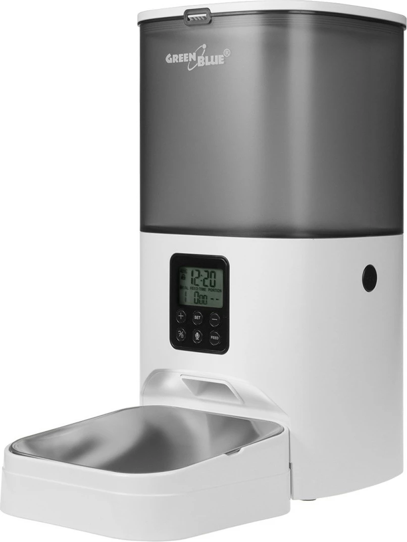 Avtomatski dozirnik hrane za živali, GreenBlue GB393, 6 L, bel