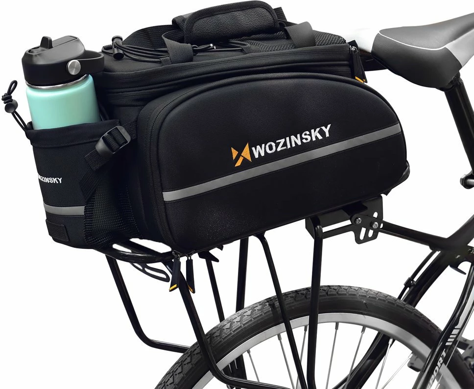 Torba za kolo Wozinsky WBB19BK, 35 L, z dežnim pokrivalom, črna