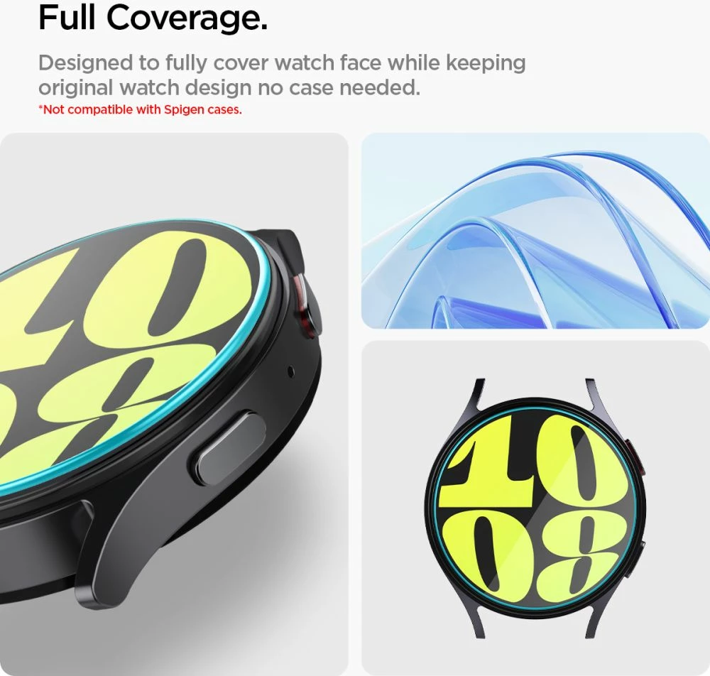 Kaljeno steklo za pametno uro Samsung Galaxy Watch 7, 40 mm, Spigen Glas.tR EZ Fit, 2 kosa