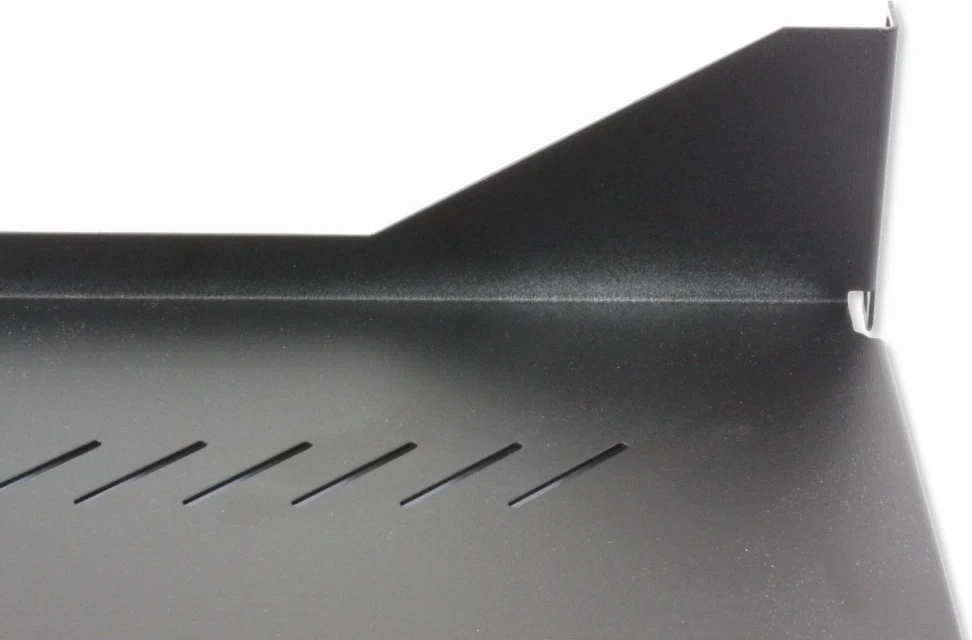 Polica za 19" ohišje, 1U 150 mm Techly 360882, z dvema montažnima točkama, perforirana, črna
