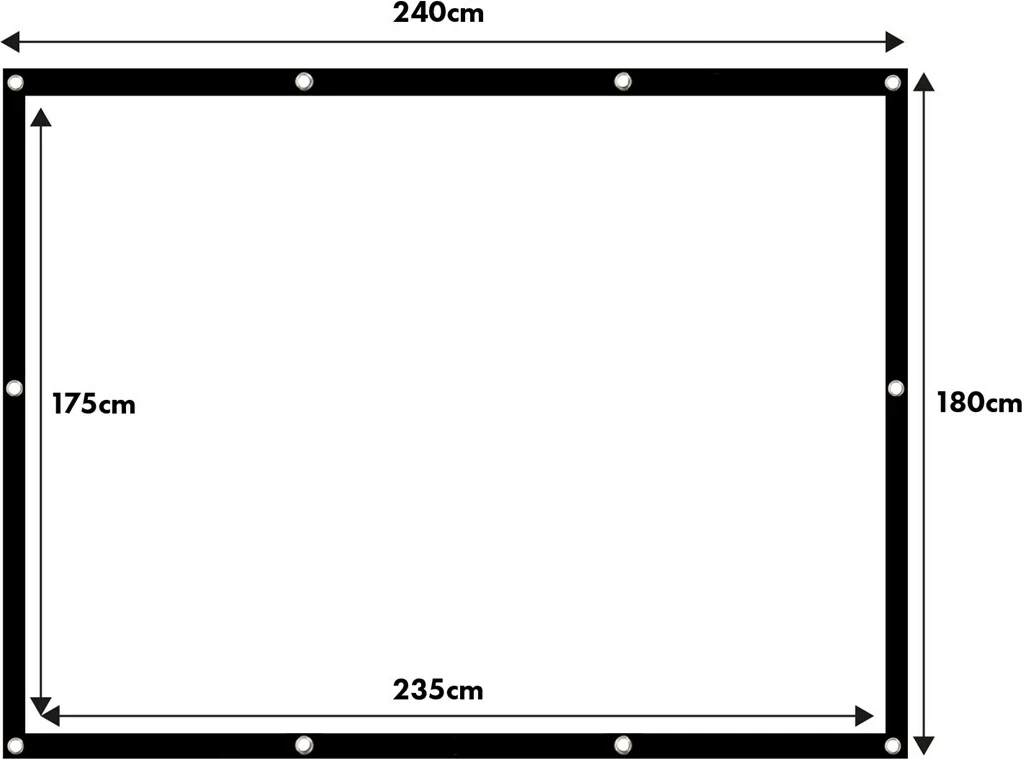Ekran projekcije, 120" (240x180 cm), 4:3, poliester, zatezne kljukice — Maclean MC-169