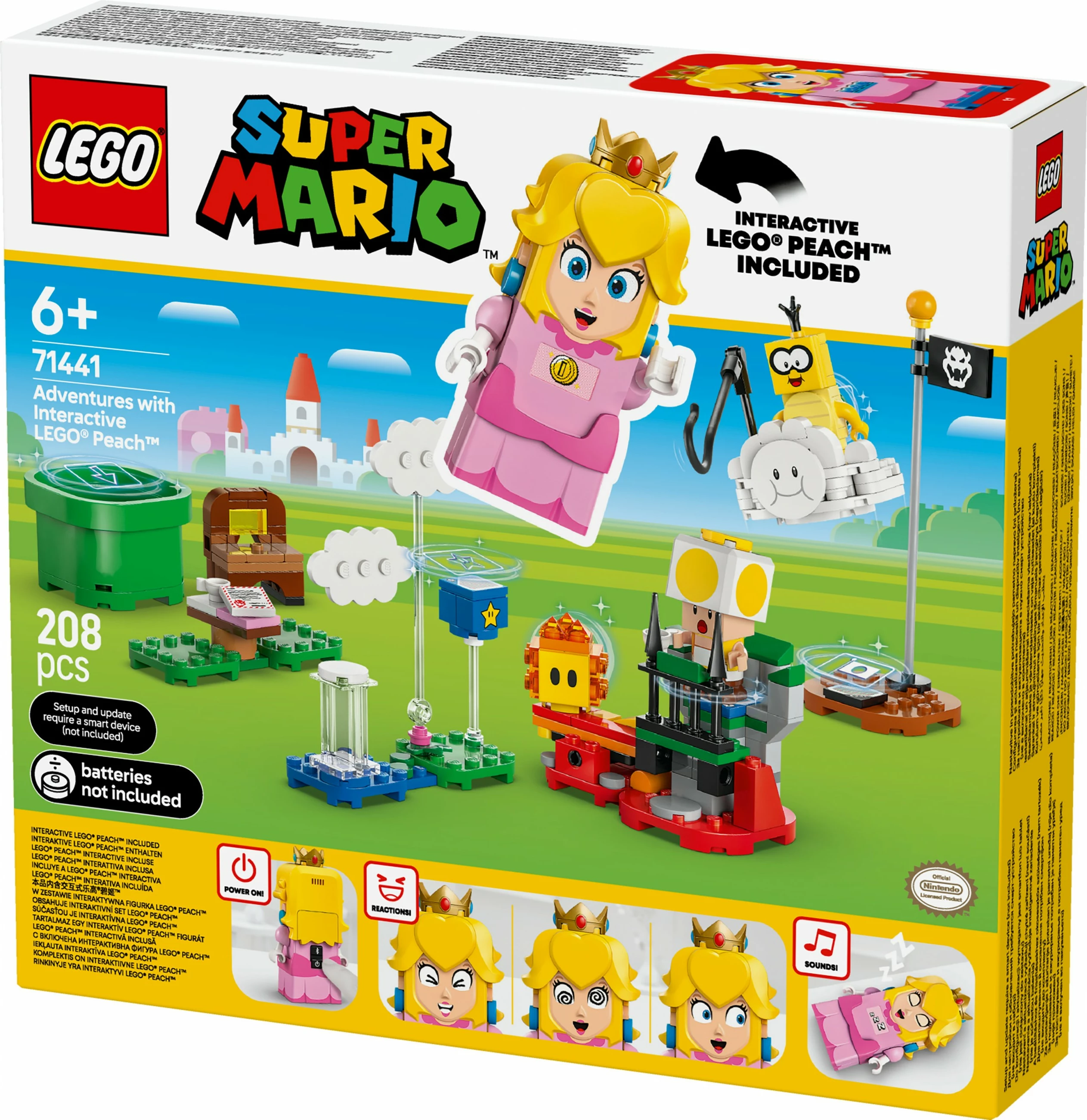 Interaktivni set za sestavljanje Peach, LEGO Super Mario 71441, 208 delov, večbarven