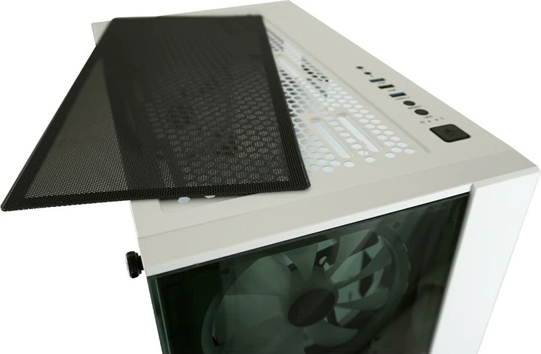 Gaming ohišje LC-Power 803W RGB, Midi Tower, kaljeno steklo, črno/belo