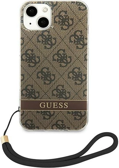 Ovitek z vrvico Guess GUOHCP14MH4STW za iPhone 14 Plus 6,7", rjav