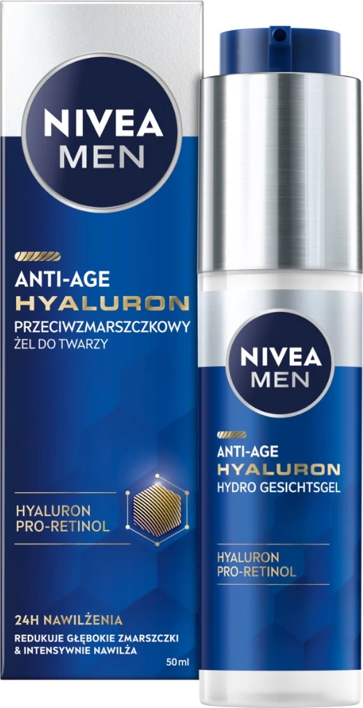 Anti-gubam gel za obraz za moške Nivea Hyaluron 50 ml