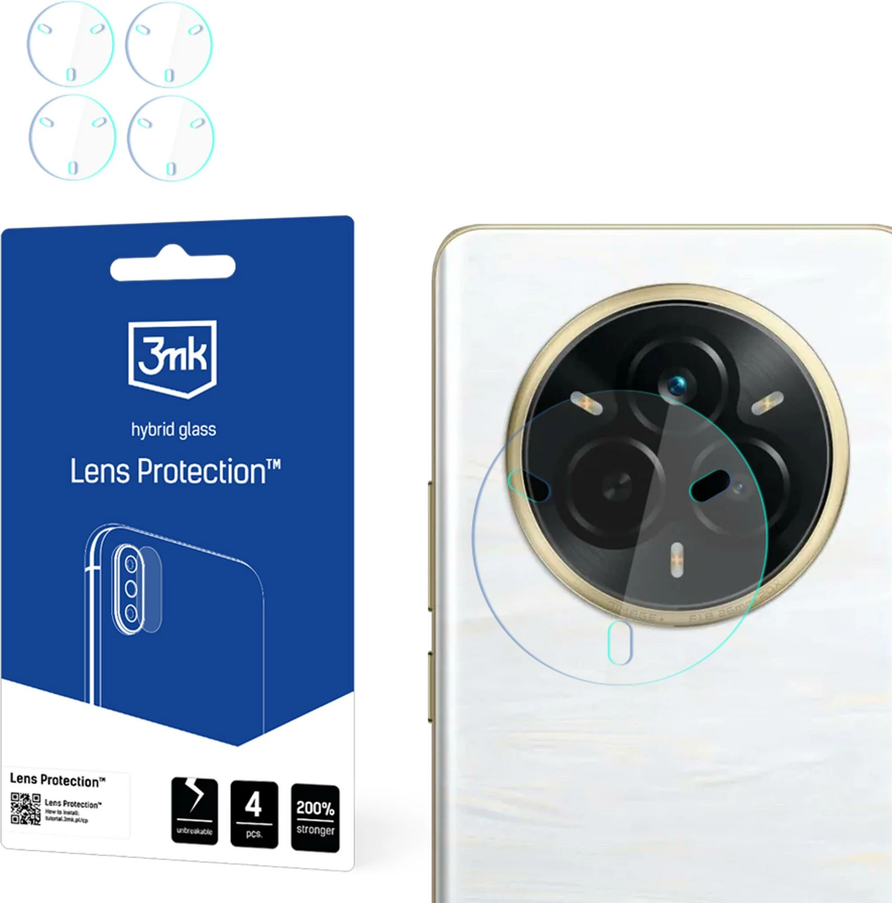Zaščitno steklo kamere za Realme 14 Pro, 4 kosi, 3mk Protection