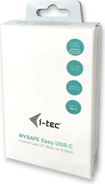 Zunanji računalniško ohišje i-tec MySafe USB-C 3.1 Gen. 2 za 2,5" SATA HDD/SSD, črn