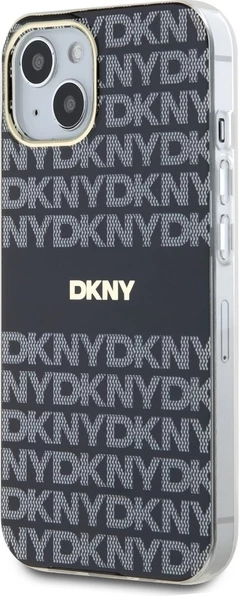 Ovitek za telefon DKNY IML Mono & Stripe MagSafe za iPhone 15/14/13, črn