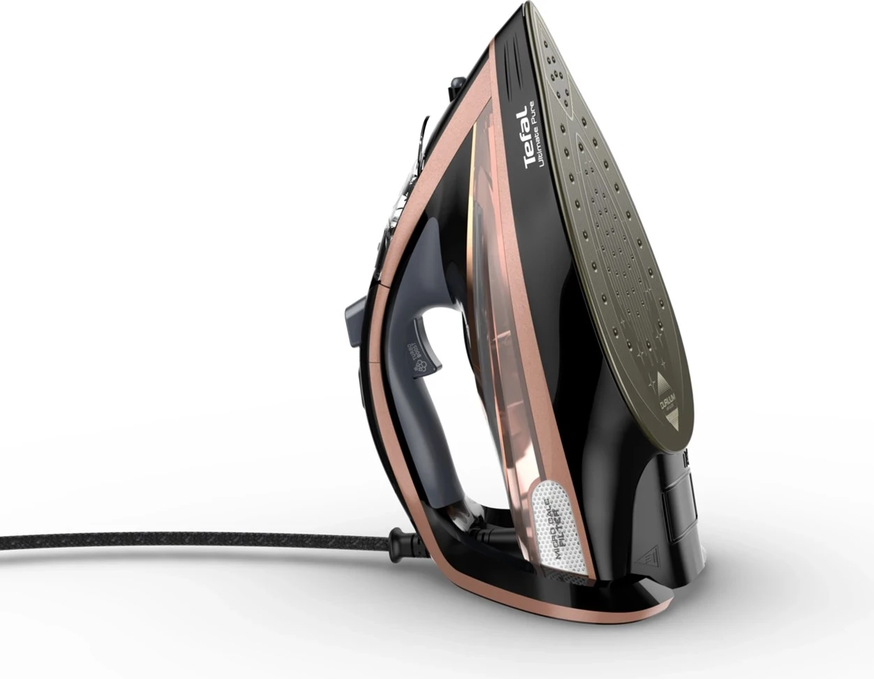 Paraheklanje z močno paro, Tefal Ultimate Pure FV9845, 3200 W, črno/bronasto