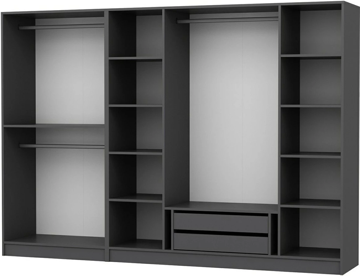 Dnevni oziroma spalni omarni sistem Hanah Home Kale - 4939, antracit, 270x190x52 cm