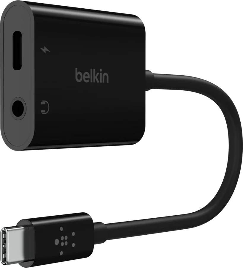Adapter USB-C, 2 vrata, Power Delivery 60W, Belkin NPA004BTBK, črn