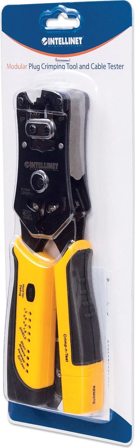 Profesionalno orodje za krimpanje RJ vtičev in testiranje kablov Intellinet 780124