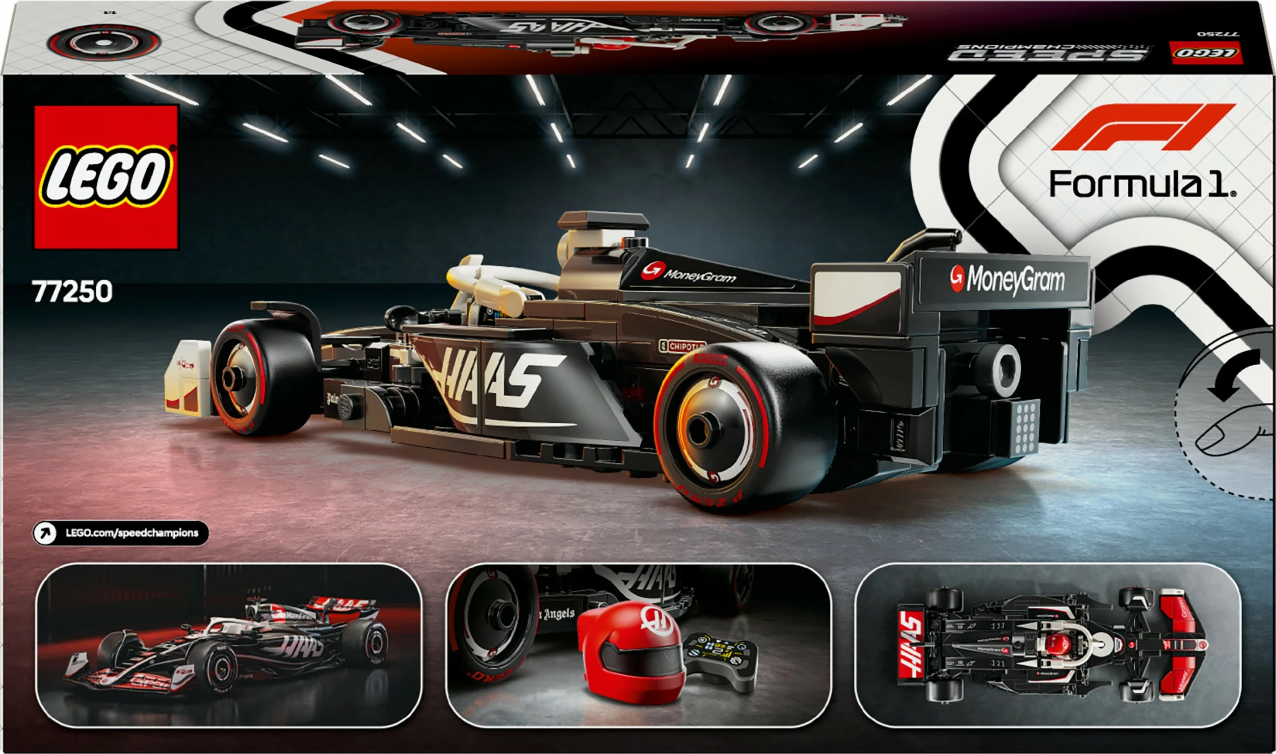 Model dirkalnika MoneyGram Haas F1 Team VF-24, 242 kosov, večbarven