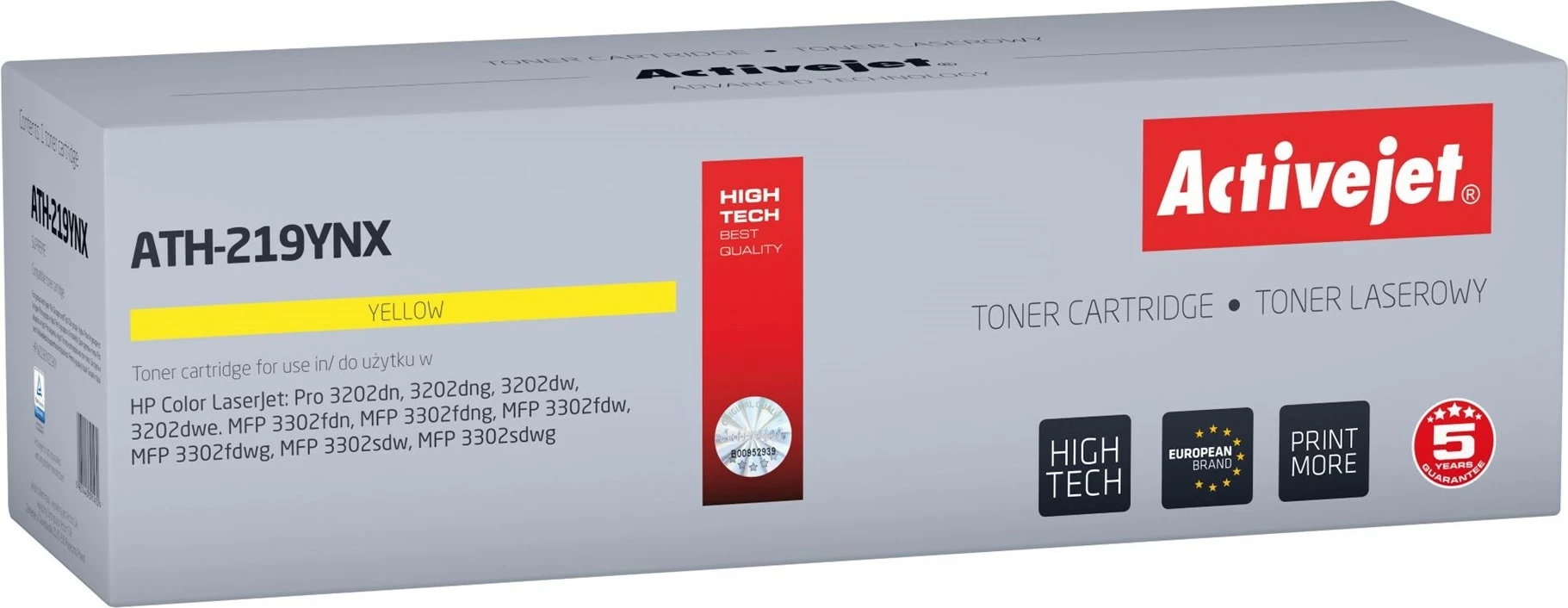 Toner, Activejet ATH-219YNX za HP, 2500 strani, rumena, s čipom
