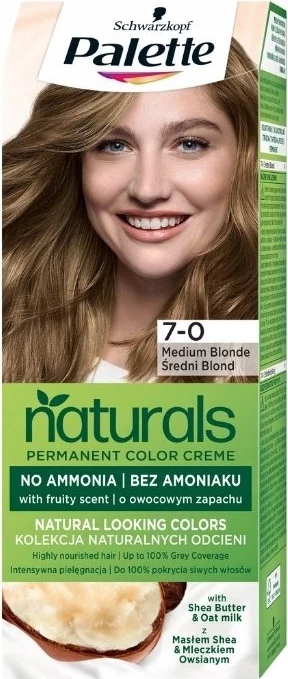 Barva za lase za ženske Palette Permanent Naturals Color Creme 7-0, srednje blond