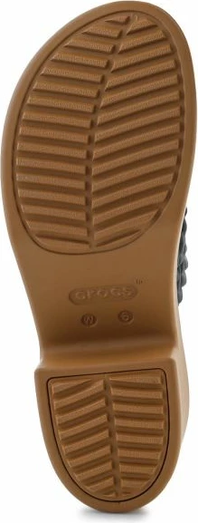 Sandali z nizkim petom, Crocs Brooklyn Woven Slide Heel, črni