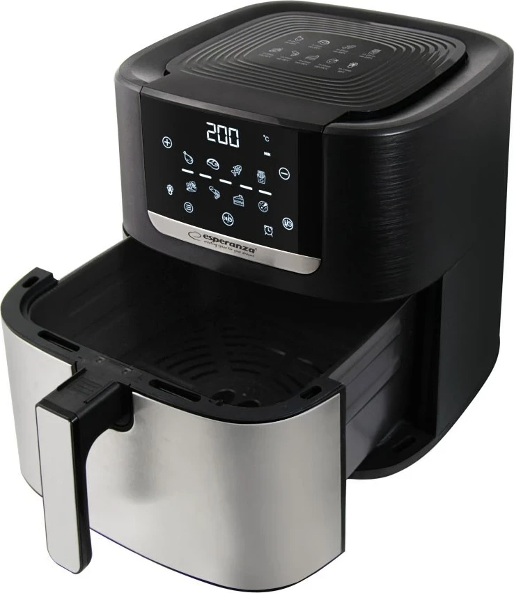 Zračni cvrtnik, 8 L, 1700 W, inox, črn - Esperanza EKA004