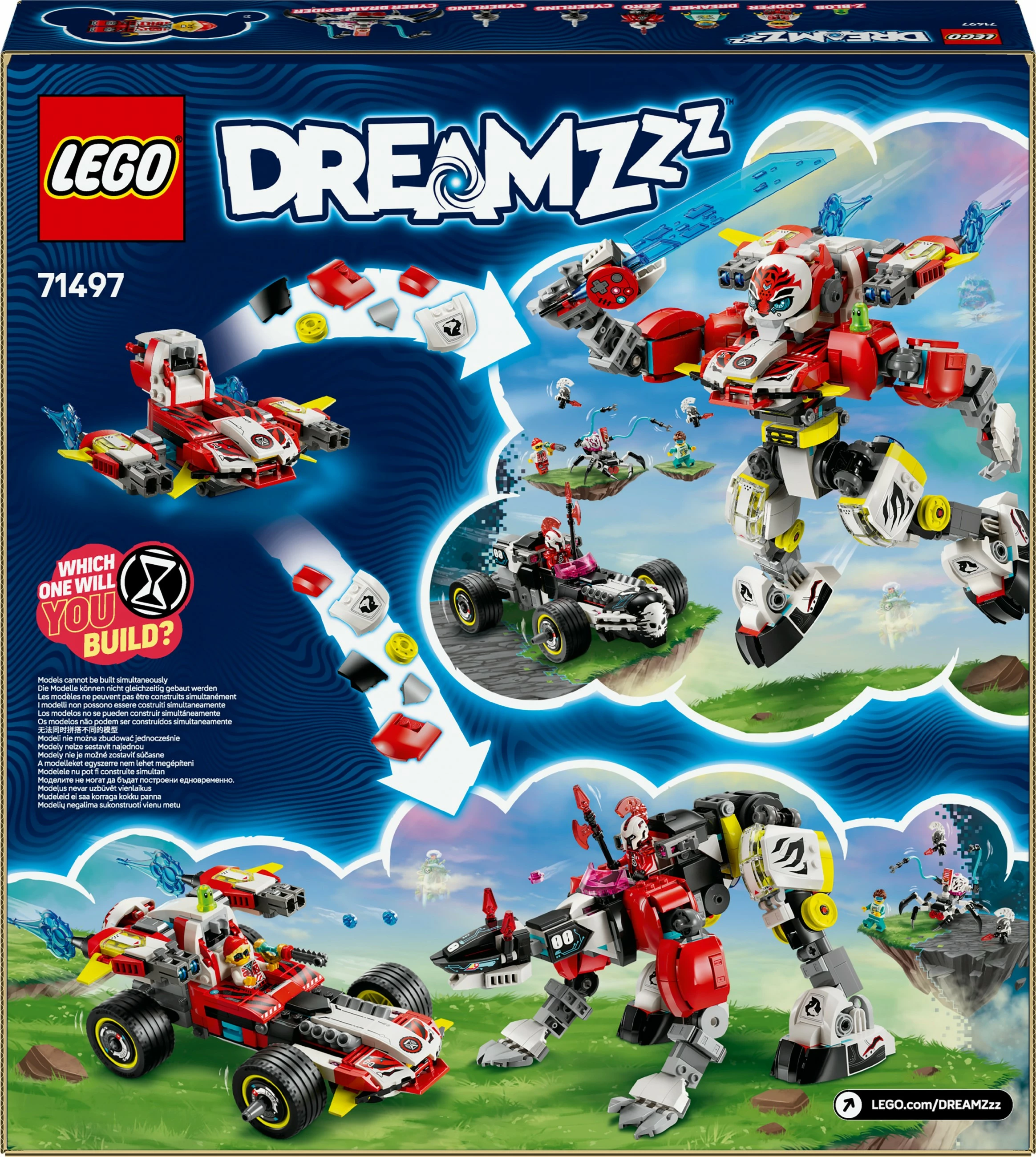 Set za gradnjo Cooper Tiger-Mech & Zero Hot Rod, LEGO DREAMZzz 71497, 1006 kosov, večbarven