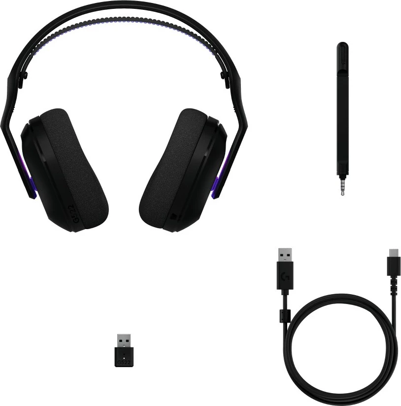 Gaming slušalke VOSS CDM, Logitech, brezžične, Bluetooth 5.3, 1500 mAh, črne, z osvetlitvijo