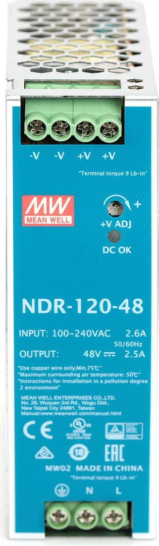 Industrijski napajalnik 48V DC 120W, Digitus, kovinsko ohišje zeleno/srebrno