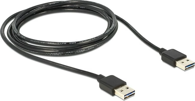 USB 2.0 kabel 2 m, USB A na USB A, črn — DeLOCK 85556