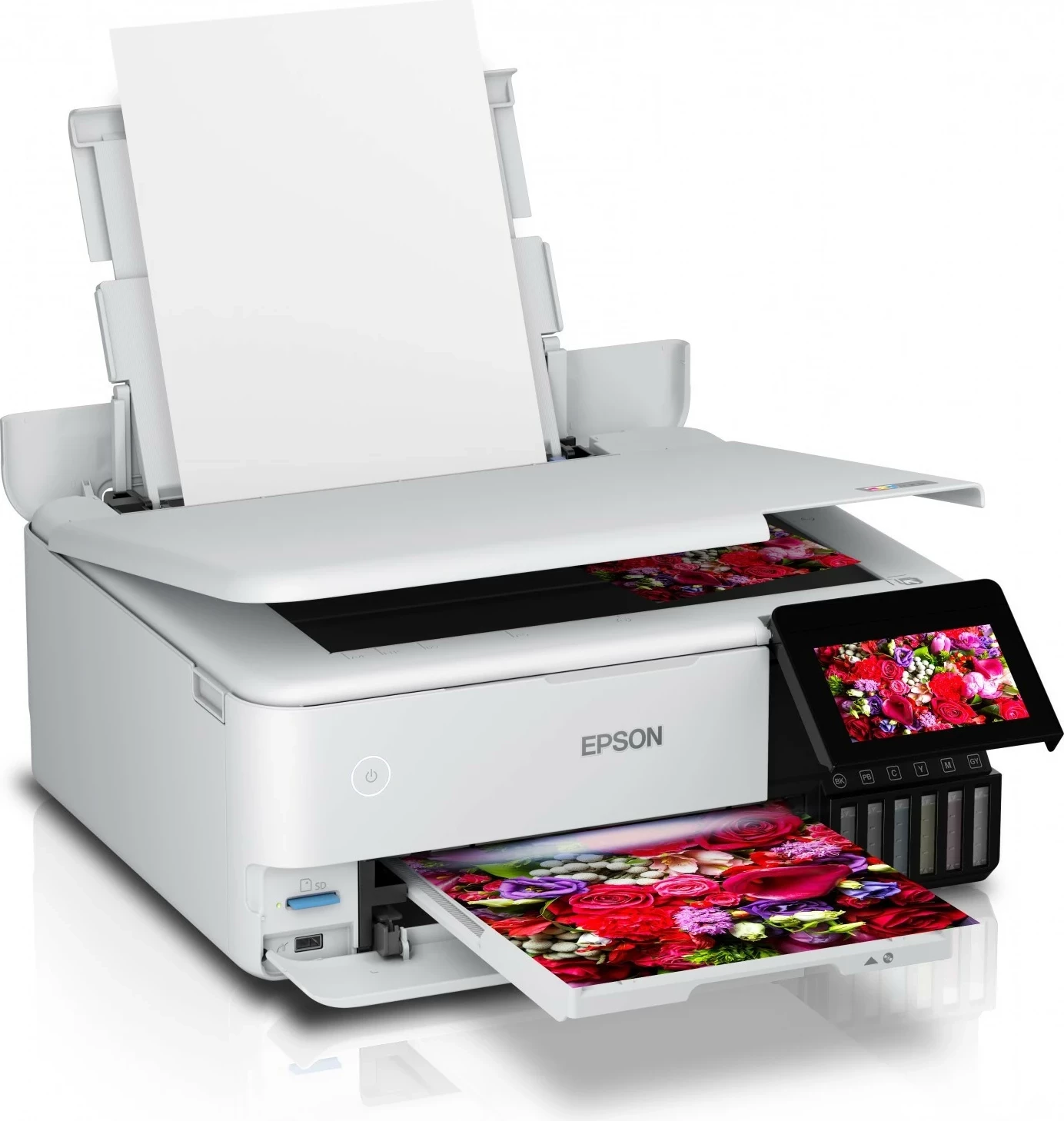 Barvni večfunkcijski tiskalnik Epson L8160, bel