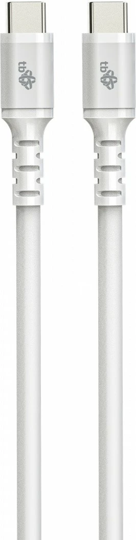 Kabel USB-C na USB-C, 1 m, silikonski, bel TB