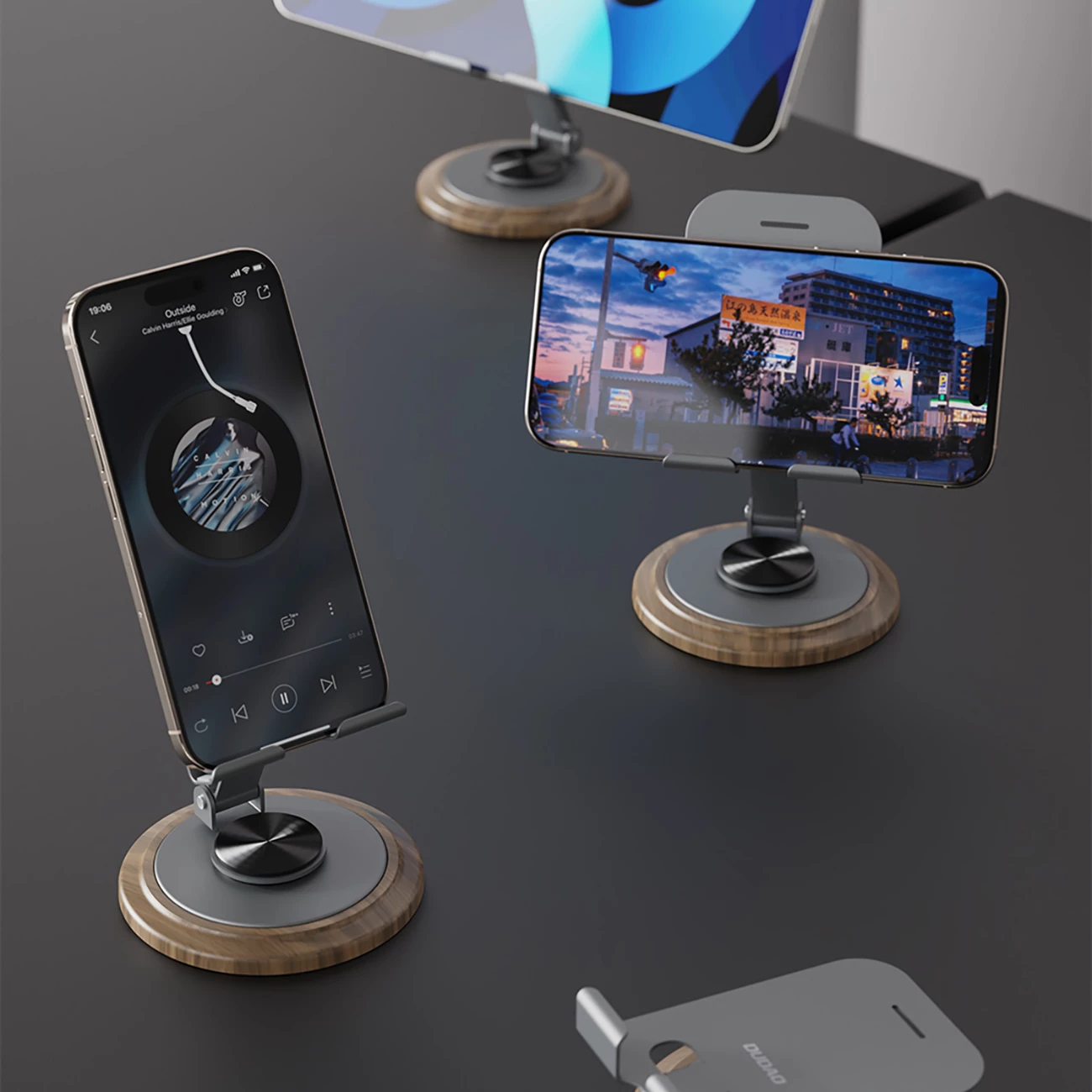 Držalo za telefon Dudao F17M, kovinsko, 360°, sivo