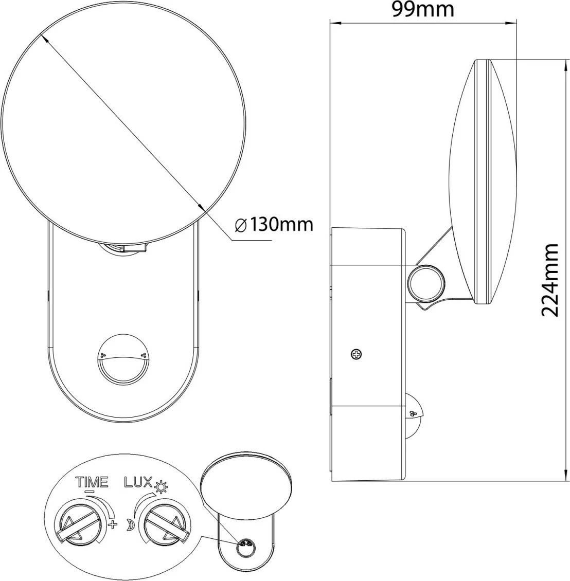 Stenska LED svetilka z PIR senzorjem Maclean MCE367, 4000K, IP65, 220-240V AC