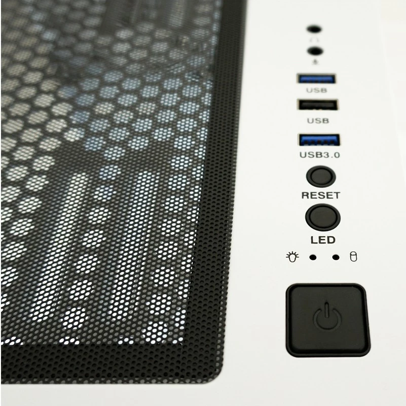 Gaming ohišje LC-Power 803W RGB, Midi Tower, kaljeno steklo, črno/belo