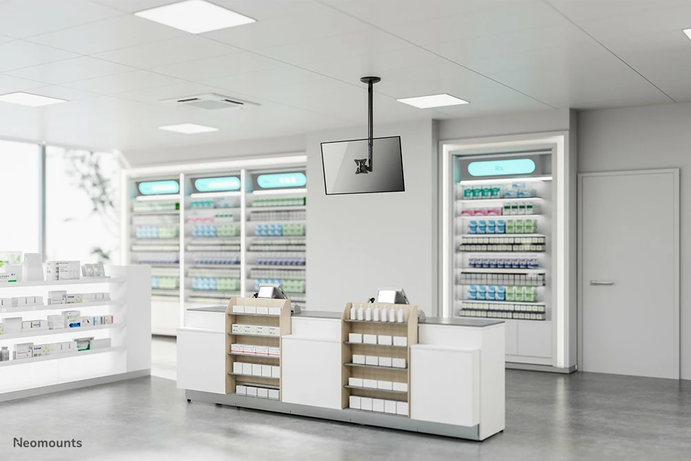 Stropni nosilec za zaslon 10–30", Neomounts Newstar FPMA-C050BLACK, črn