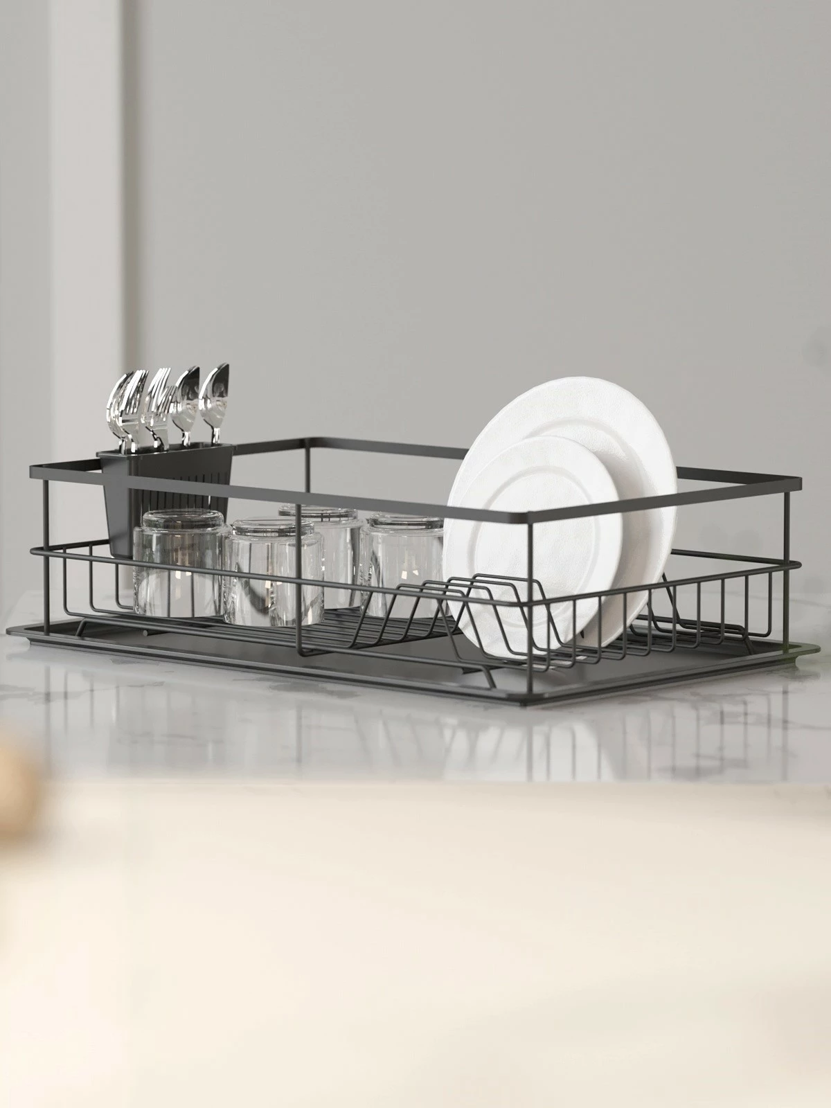 Organizator kuhinje, črn, Hermia SM007-B, 68 x 47 x 50 cm