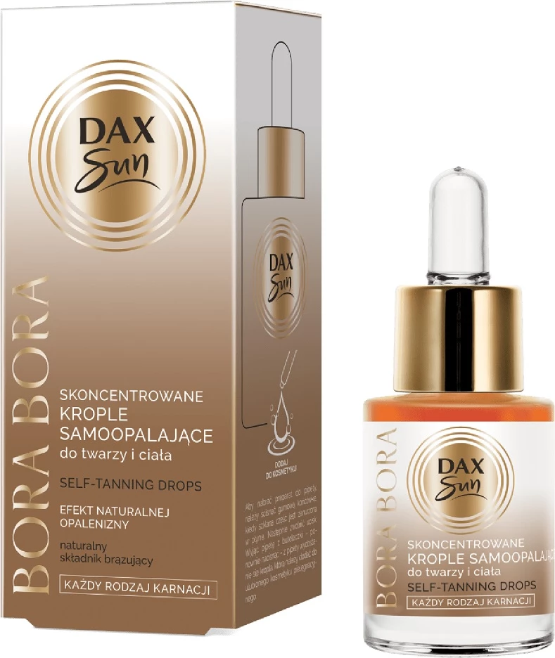 Samoporjavitvene kapljice za telo in obraz Dax Sun Bora Bora, 15 ml, za ženske