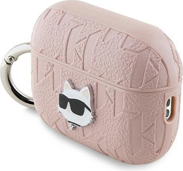 Ovitek za AirPods Pro 2, Monogram Choupette Head Karl Lagerfeld, roza