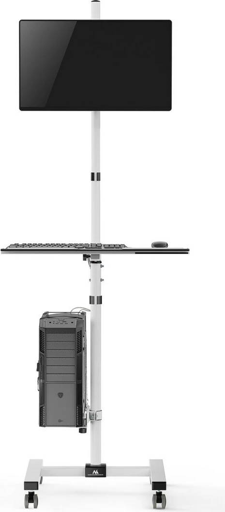 Voziček za monitor in računalniško ohišje Maclean MC-793, 17–32", bel