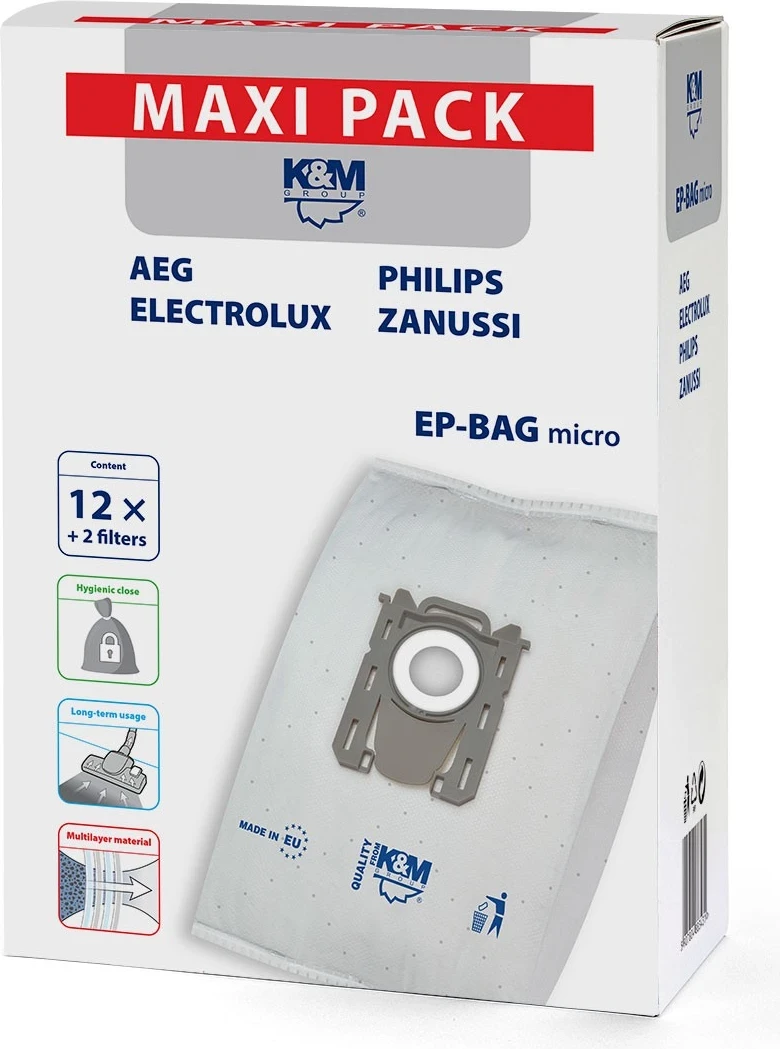 Vrečke za sesalnik, K&M, združljive s Philips in Electrolux