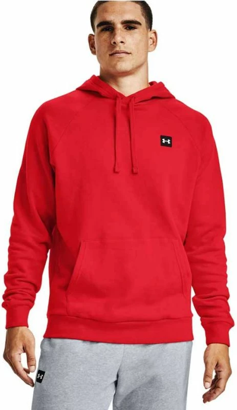 Raglan duks z odprtim kapuco Under Armour Rival Fleece za moške, rdeč