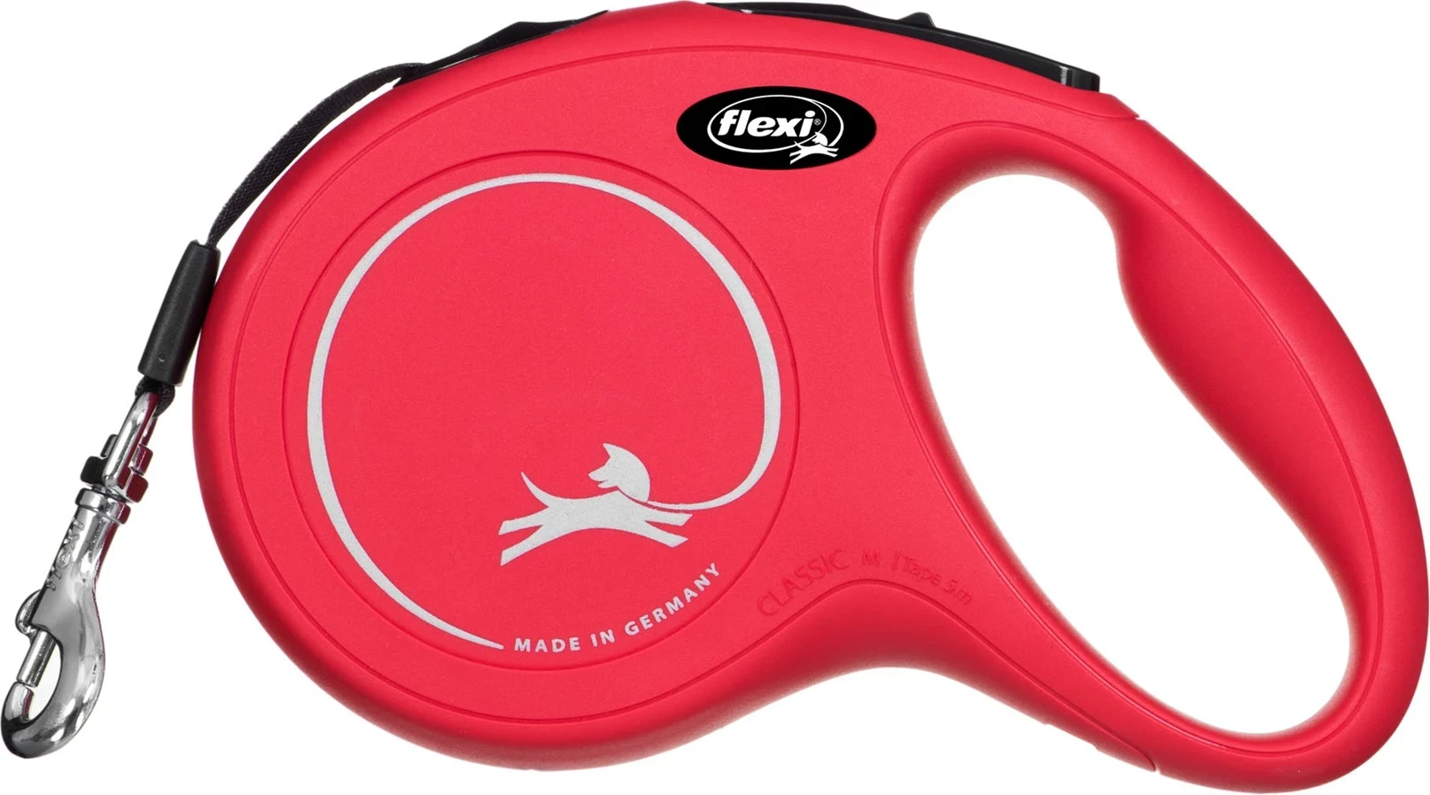 Rebrin za psa Flexi, 5 m, rdeč