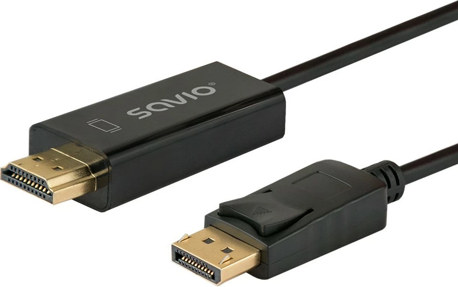 Adapter kabel DisplayPort v HDMI, Savio CL-183, 1,5 m, črn