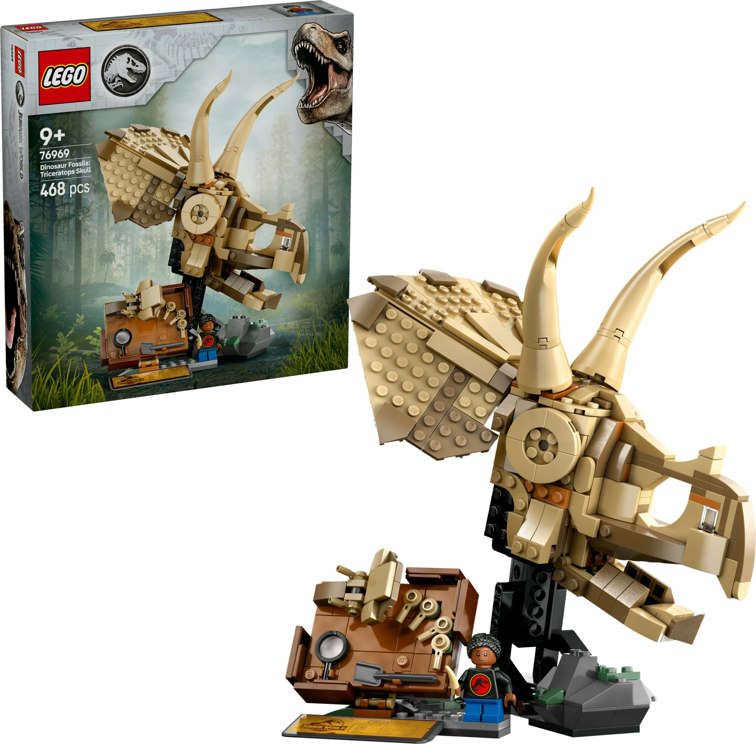 Model fosila Triceratopsa, LEGO Jurassic World 76969, 468 kosov, večbarven