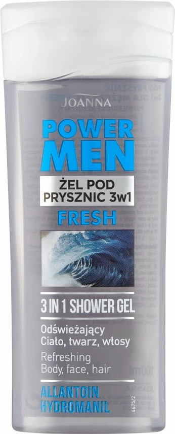 3 v 1 gel za prhanje in šampon za moške Joanna Power Men Fresh 100 ml