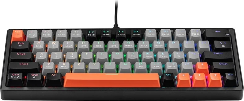 Mehanska igralna tipkovnica GAMEZONE EVO1 HOT SWAP 63, Tracer, siva