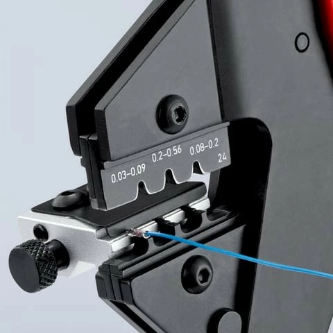 Klešče za stiskanje Knipex Crimp-Systemzange, 200 mm, rdeče/modre