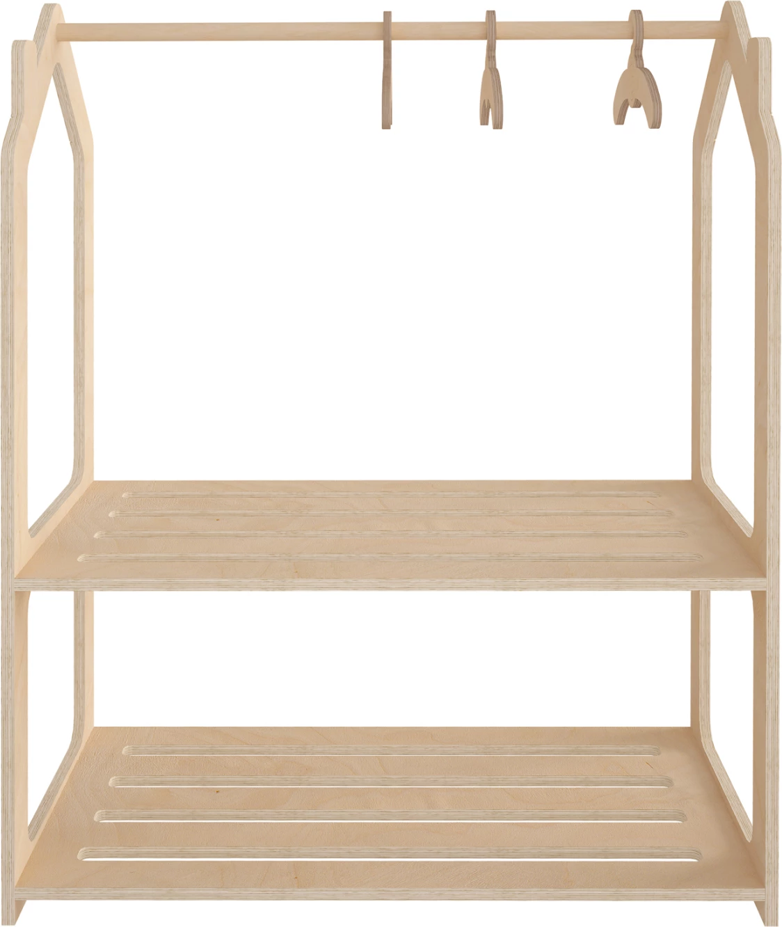 Otroški obešalnik SANI FH18225.03 iz brezovega lesa v naravni barvi 86x49x110Hcm