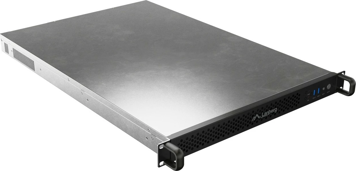 Računalniško ohišje za strežnik 19" RACK 1U, za E-ATX/ATX/mATX/ITX, 8×40 mm PWM, do 6 diskov, napajalnik FLEX do 330 mm, črno, Lanberg SC01-6501-12B