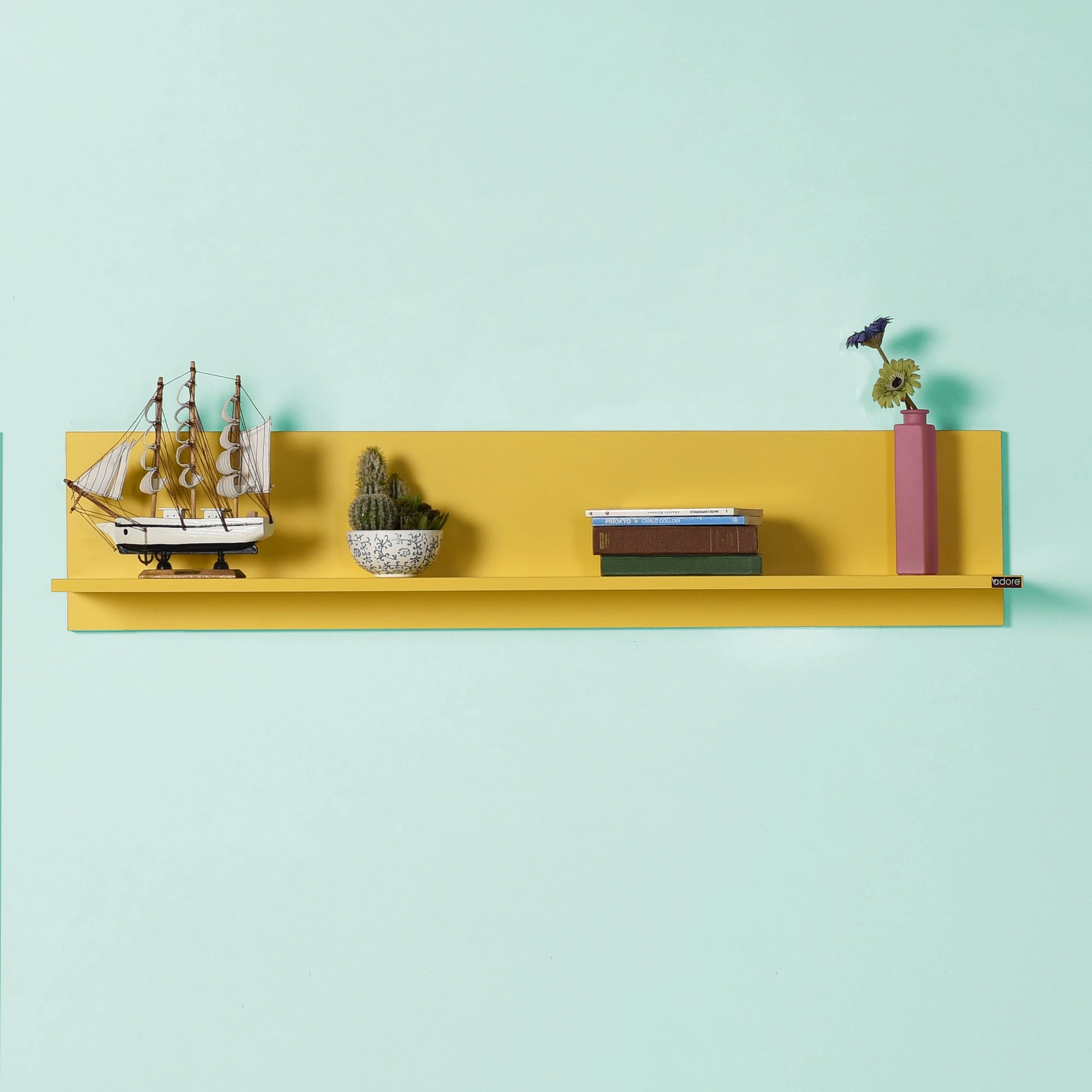 Stenski regal Hanah Home Raf-11-Hh-1, rumene barve